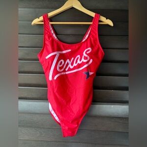 Creative Apparel Women’s XL Red One Piece Swimsuit Texas NWT Patriotic